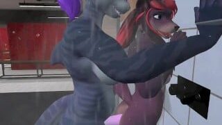 Heat Anthro Futa Furry Dragon And Sexy Furry Fox