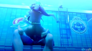 Trainer Nessa joins you for a Passionate Sex session in the Pool Pokemon