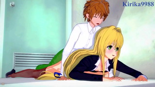 Ryouko Mikado and Tearju Lunatique and Rito Yuki intense sex. – To Love Ru Hentai