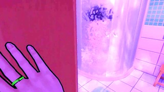 Sneaking and Watching MILA’s SHOWER Hentai MiSide Uncensored