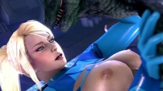 Lizardman Plows Zero Suit Samus