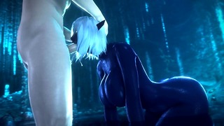 Dark elf Queen Nualia deep throat, blowjob , noname55