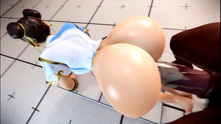[REKIN3D] Chun-Li gets Impregnated by Horseguy