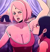 Sakura getting armpit licked