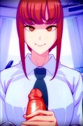 Makima handjob (Sub. Español)