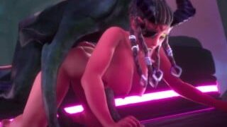 Subverse – A Girl With Red Skin And Horns Pleases A Furry Alien With A Narrow Pussy