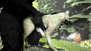 (Female Canine Dog x Male Werewolf) Bestiality Breeding Couple [Wolfland]