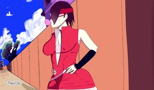 Boruto dando uma lição na sakura