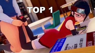 Sarada Footjob in Hokage House Boruto