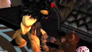 Gay Furry Anal with Wolf Werefox