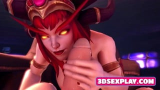 Alexstrasza Fucks with Big Boobs and Thick Dicks