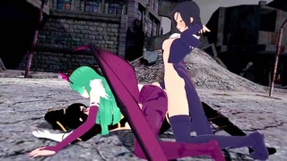 Futa Fuckfest with Bayonetta and Morrigan