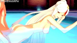Ningguang Fucked in Pool Creampie