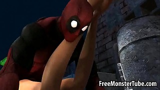 Deadpool Fucks 3D Blonde Babe
