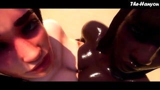 Ebony Muscle Girl Gets Fucked in Wild Threesome