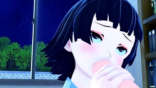 Teen School Girl 3D Hentai Sucking
