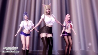 MMD Girl’s Generation – Gee Ahri Seraphine Kaisa Hot Kpop Dance League Of Legends Kda Hentai