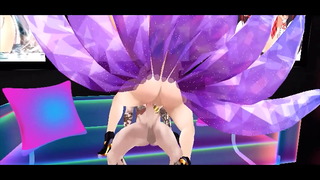 Ahri Rides Hard with Creampie Squirt