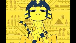 Riding Ankha in Animal Crossing again