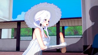 White-haired Azur Lane girl gets fucked hard outdoors, multiple orgasms