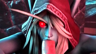 Sylvanas Takes a Huge Cock Deep Throat