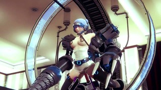 Squirting Hentai Babe Dominated with Extreme Anal Toys in 3D Game