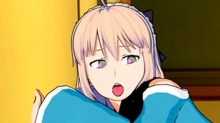 Okita Souji 3D Hentai: Creampie Fuck in Kimono