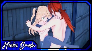 Fischl Gets Rough Wall Fuck, Doggystyle Creampie cumshot