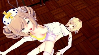 Lumine and Barbara Ride Futa Dick Hard