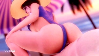 Jill Valentine Takes Deep Creampie on Beach