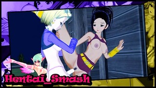 Kale Gets Pounded by Futa Android 18 in Hot Lesbian Creampie