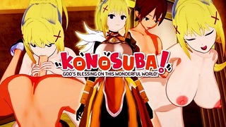 Konosuba Darkness Hentai: Big Boobs Fucked Hard in Creampie