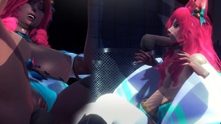 Ahri Gets Anal Fucked by Massive Cock in League of Legends Hentai
