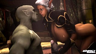 Orc Tamer’s Elf BDSM Session: Big Tits & Cock Roleplay