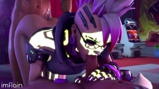 Sombra Takes Double Penetration in Overwatch Threesome