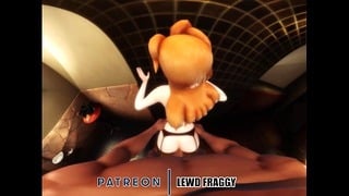 Skinny Redhead Takes Giant Cock in VR 3D