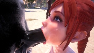 Serenia Takes Black Cock Hard Outdoors