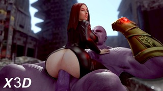 [4k] Black Widow Rides Thanos Cowgirl Style [Sound]