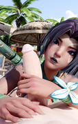"Beach day with psylocke (WIP)"