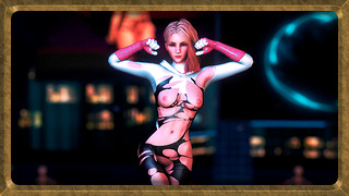 Slim athletic Gwen Stacy dance floorwork in ripped suit to arousal Venom