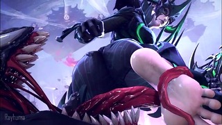 venom licking hela’s feet