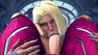 Emma Frost blowing Iron Man