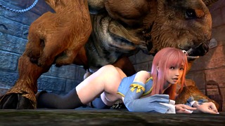 Honoka with a minotaur