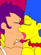 Nekomajin Marge kissing Leela video extended With Audio