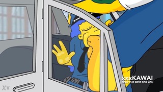 Marge Simpson tries to Arrest Snake