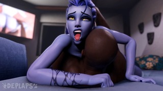 Widowmaker Standing Cowgirl [Blacked][DePlaps]