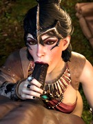 Morrigan thanks the Warden in her own unique way. (black) [BlueLightSFM]