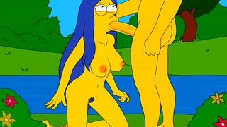 Marge Simpson Big Boobs Porn - Marge big tits and Homer Simpson big dick. Cartoon video ...